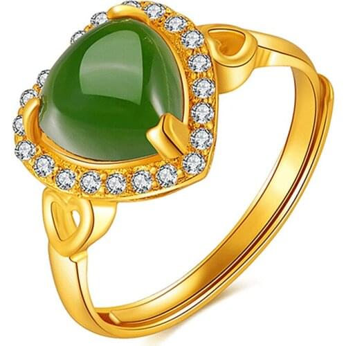 Classic Ring 925 Silver Jewelry Heart Shape Emerald Zircon Gemstone Open Finger Rings for Women Wedding Party Gift Wholesale