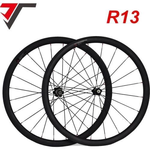 TRIPS 38mm 700C carbon Road bike wheels 25mm width clincher tubular rims carbon wheel Powerway R13 Carbon fiber bicycle wheels