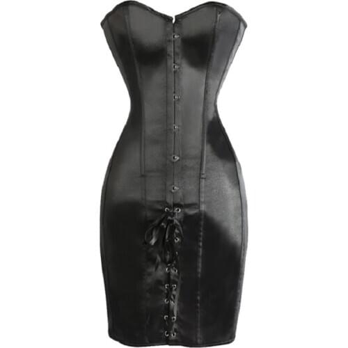 Women Long Waist Trainer Corset and Bustiers Gothic Clothing Black Steampunk Corset Dress Body Shaper 5XL 6XL Plus Size Lingerie