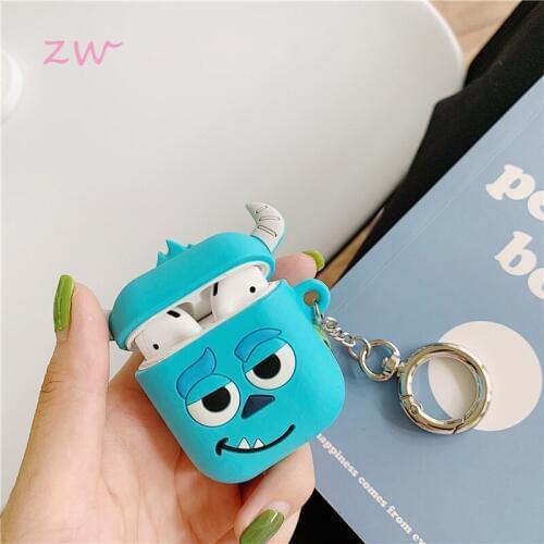 Cute Cartoon Mickey Kitty Keychain Keyring For Women Silicone Case Airpods Soft Shockproof air pod 2 Acessorios Product Cover