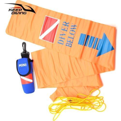 1.4M Mini PVC Scuba Diving Signal Tube Foldable Inflatable Safety Sausage Surface Buoy (SMB) Diver Below