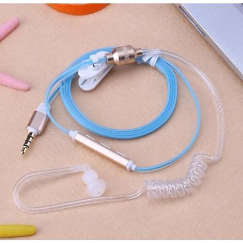 Fashionable agent Air Tube 3.5mm Anti-Radiation Single Side Earphones Ear Hook for sports support android phone IOS