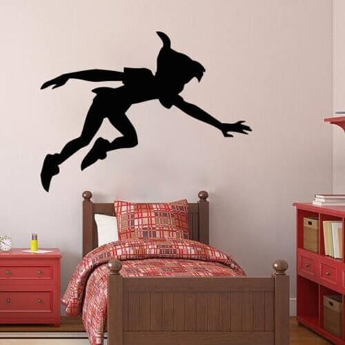 Wall Decal Peter Pan Cartoon Fly Elf Vinyl Wall Sticker Bedroom Kids Girls Boys Room Nursery Customized Wall Art Decals 3762