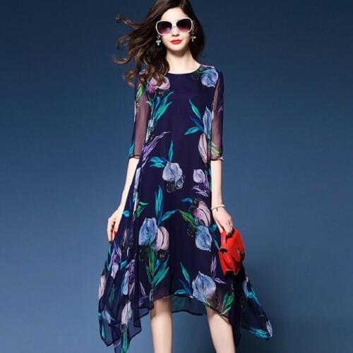 OLGITUM Summer Silk Dresses
