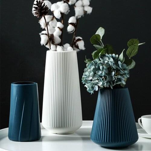 Plastic Vase Living Room Decoration Ornaments Modern Origami Plastic Vases for Flower Arrangements Home Decoration