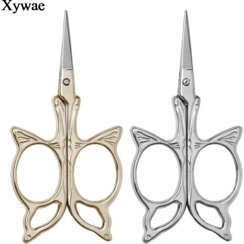 Durable Stainless Steel Vintage Scissors Embroidery and Sewing Scissors Butterfly Scissors Cutters Styling Tailor Scissors Small