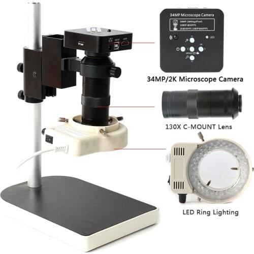 34MP 2K 1080P 60FPS HDMI USB Industrial Electronic Digital Video Soldering Microscope Camera Magnifier For Phone PCB Reparing