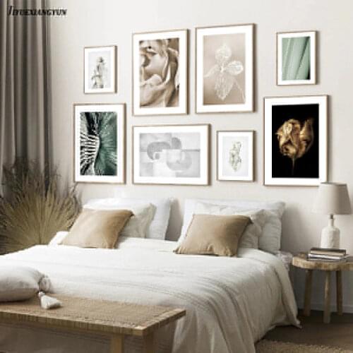 Scandinavian Nature Landscape Canvas Painting Flower Leaf Abstract Nordic Poster Print Wall Art Picture Home Decoration