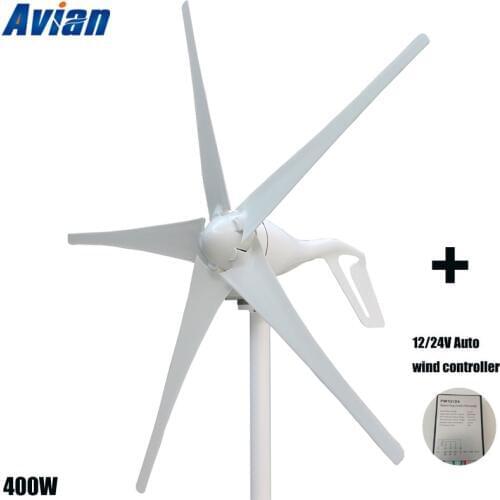 400W Wind Generator 3/5 Blades 12V 24V with Wind Charge Controller for Home Use Monitoring and City Lamp Low Noise Wind Turbine