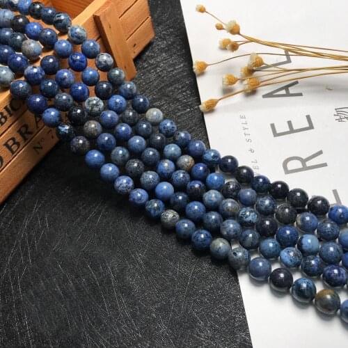 High quality Blue stone Natural stone Beads Pick Size Loose Bead 4mm 6mm 8mm For charm bracelets DIY personality Jewelry
