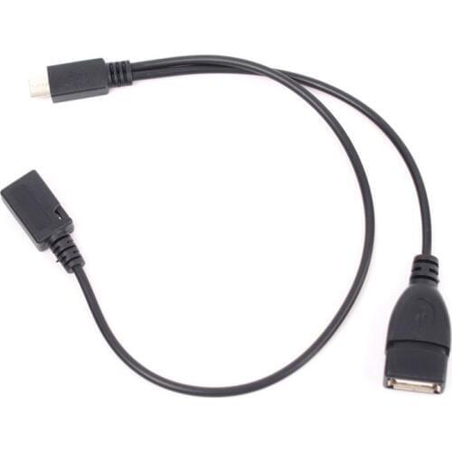 USB Power Y Cable Micro USB Male To USB Female Host OTG Cable for Samsung #69722
