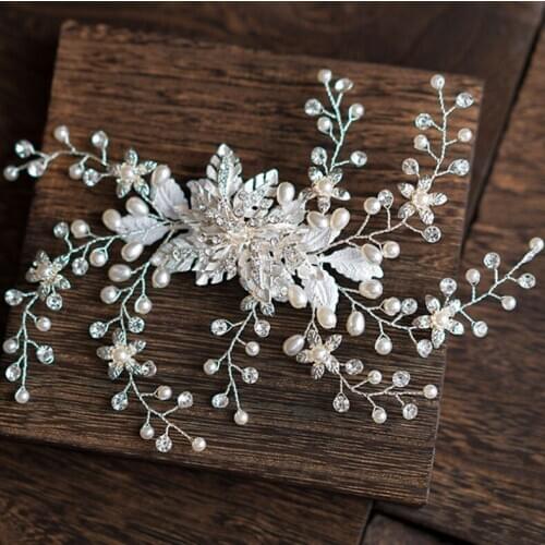 Pearl Women Hair Combs Wedding Hair Accessories Hair Pin Rhinestone Tiara Bridal Clips Crystal Crown Bride Hair Jewelry