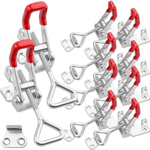 10Pcs Adjustable Toggle Clamp, Holding Capacity Toggle Latch Hasp Clamp GH-4002 Lockable Quick Release Pull Latch
