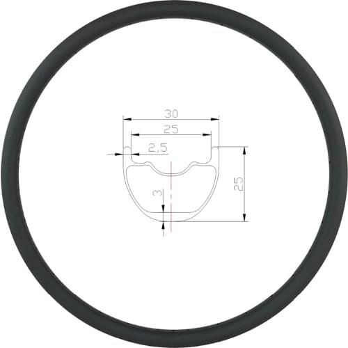 29er 27.5er MTB XC 30mm tubeless carbon rim 25mm deep hookless clincher UD 3K matte glossy 24H 28H 32H 29in 650B mountain wheel