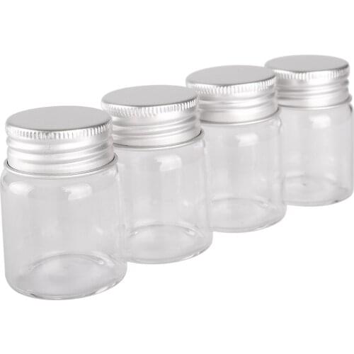 3pcs 30ml 37*50mm Candy bottles Glass Bottles with Aluminum Lids Spice Jars Storage Bottles Pill Container Glass vessels
