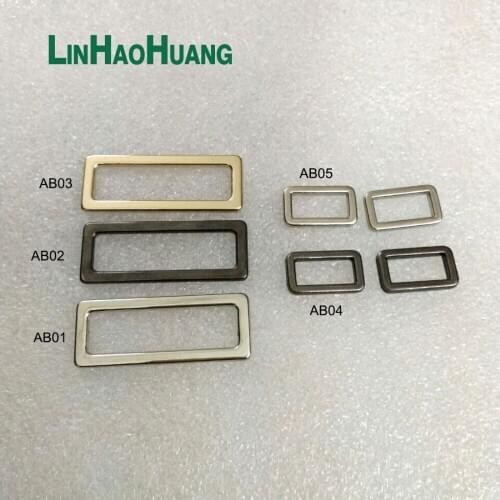 30pcs/lot Rectangle Metal Dee Ring 35mm 14mm webbing Belt ribbon buckles three colors nickle/black nickle/ light gold