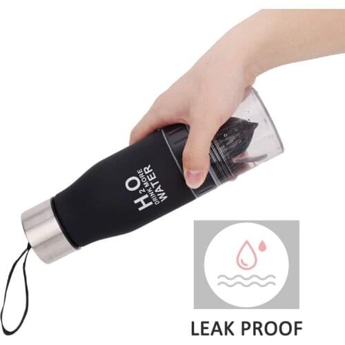 650ML H2O Lemon Water Bottles Leak Proof Fruit Infuser Sport Bottle For Yoga Pilates Outdoor Cycling Traveling Healthy Drinking