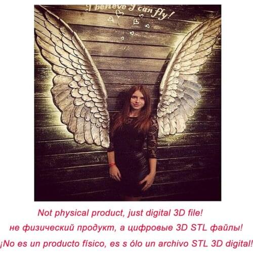 Angel Wings 3D STL Model for CNC Router Engraver Carving Machine Relief Artcam Aspire Cut3D CNC files