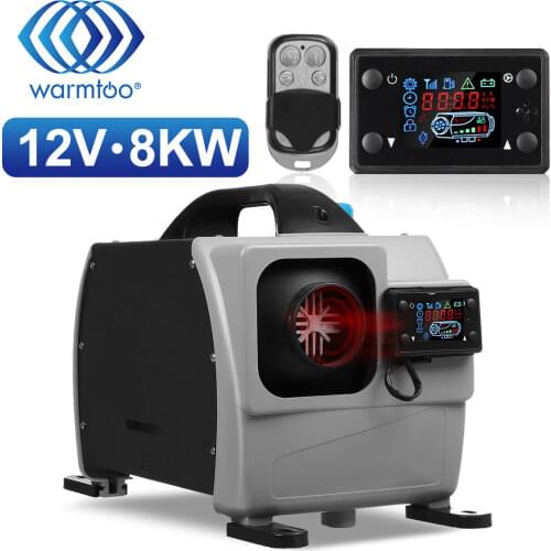 Warmtoo Mini All in One Car Heater 12V 8kw Voice Broadcast Air Diesel Parking Heater LCD Monitor For Car Bus RV Trucks SUV