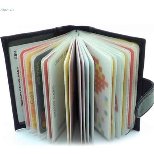 Business Card Holder Women/Men ID/Credit Card Holder Card Wallet PU Leather Function Card Case