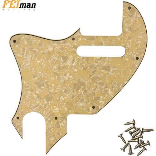 Pleroo Guitar parts Pickguards For Fender left handed American Tele F hole Hybrid Guitar Scratch Plate Support customization