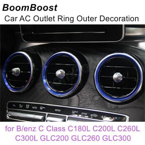For B/enz C Class C180L C200L C260L C300L GLC200 Air Conditioning Vents Trim Air Outlet Outer Ring Circle 7 pieces 2 colors