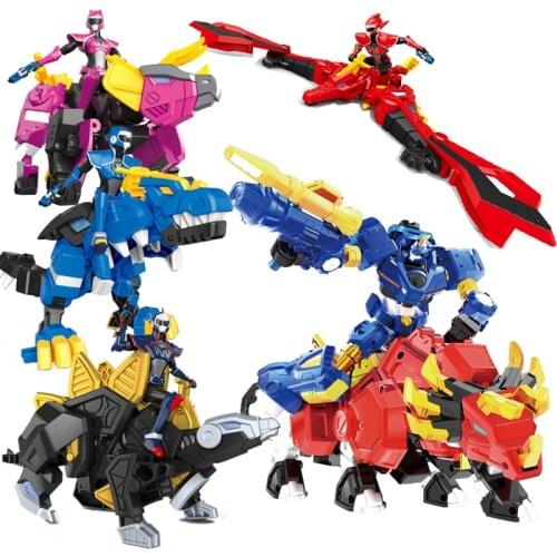Fantasy Mission Force Triceratops Dinosaur Tyrannosaurus Rex Style Action Figure Deformation Robot Toys For Children Gift