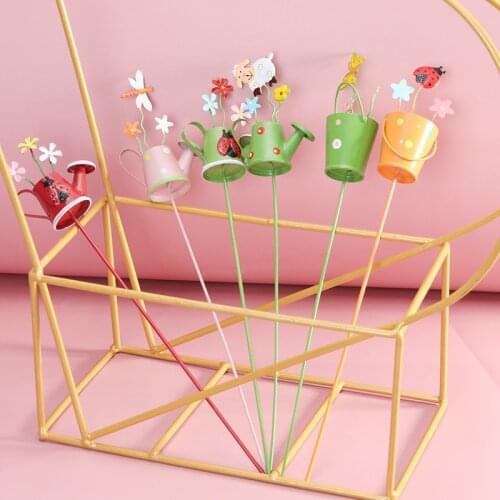 Potted Succulent Decorative Metal Fork Sprinkling Kettle Flower Arrangement Garden Pot Decorative Moss Micro-landscape Ornaments