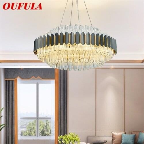 OUFULA Crystal Pendant Light Postmodern Luxury LED Lamp Chandelier Fixture For Home Dining Living Room
