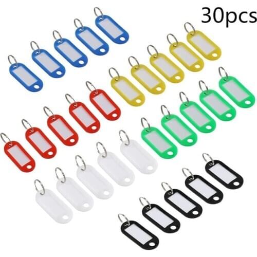 Multi-color Keychain Key ID Label Tags Luggage ID Tags Hotel Number Classification Card with Key Rings Keychain (Random Color)
