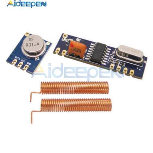 1Set 433MHz 100 Meters Wireless Module DIY Kit ASK Transmitter STX882 + ASK Receiver SRX882 + 2Pcs Copper Spring Antenna