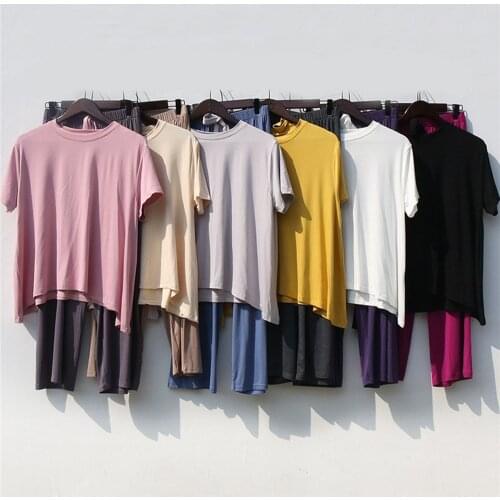 Summer Womens Clothing 2021 Pajama Sets Summer Pants Woman and Blouse Ladies Tracksuits Sets Female Set 2 Pcs T-Shirt Trousers