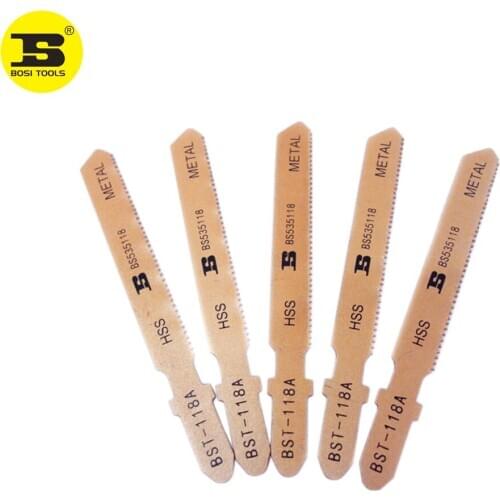 BOSI 5PC HSS Steel 43-Teeth JigSaw Blades For Cutting Metal