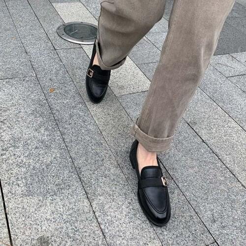 Genuine Leather Loafers Women Slip On Square head Toe Flats for Ladies Casual women Shoes with flat sole single