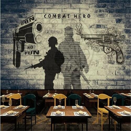 Milofi custom large-scale mural hand-painted military non-woven wallpaper background wall decoration painting