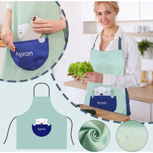 Fashion Cartoon Apron Waterproof Nordic Household Kitchen Skirt Cooking Gown Housework Men and Women Japanese Cooking Apron