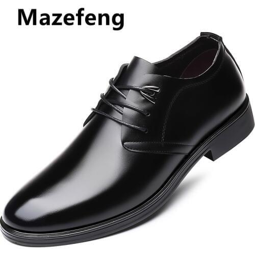 2019 Quality Cow Leather Mens Shoes Soft Man Dress Shoes Extra size 45 46 47 Point Toe Man Split Leather Shoes Plus Size 39-48