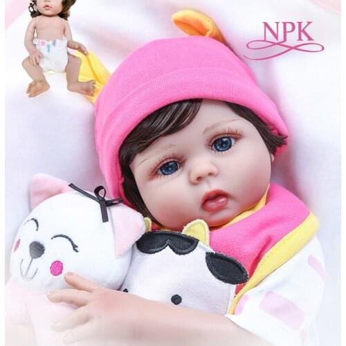 48CM full body soft slicone lifelike reborn baby girl bebe doll Bath toy Anatomically Correct cuddly baby Bithday Gift