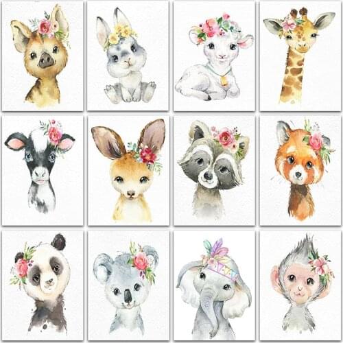 5D DIY Diamond Painting Kit Paint animal fox giraffe rabbit home decor art Full Square&Round embroidery mosaic Cross stitch art