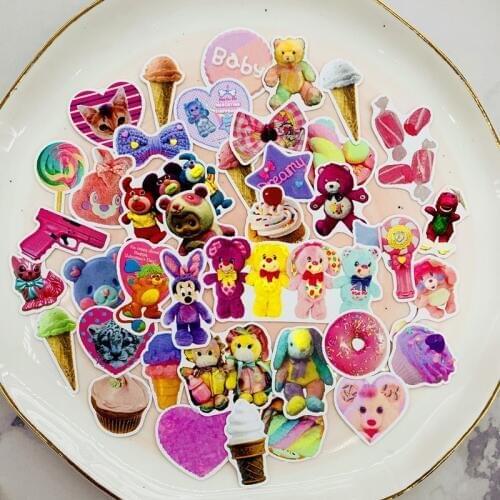 40 PCS Cute cartoon girl Scrapbooking stickers book Student kids toys Notebook label Decorative sticker paper Stationery