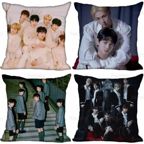 New ENHYPEN KPOP Pillow Cover Bedroom Home Office Decorative Pillowcase Square Zipper Pillow Cases 40X40CM Satin Soft No Fade