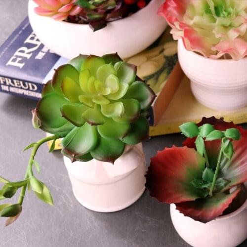39Styles Pick Up Green Artificial Succulents Plants Mini Desktop Bonsai Flower Arrangement Accessories Fake Plants