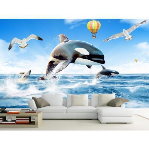 Custom 3d photo wallpaper 3d wall mural wallpaper mural Hd cool summer sea TV wall in the Mediterranean wall decor living room