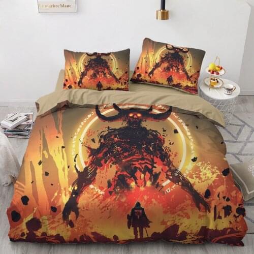 3D Demon Design Bed Linen Comforter Quilt Cover Bedding Set King King Queen Double Single Size Home Textile