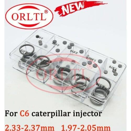 Gasket 50 PCS /lot size 2.33-2.37mm 1.97-2.05mm injector shims injector washers ,Calibration Injector For C6 ENGINE