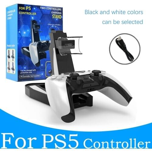 PS5 Game Controller Charging Dock Station Charger Dual Charging Port LED Indicator Stand for Playstation5 PS5 Gamepad Accessory