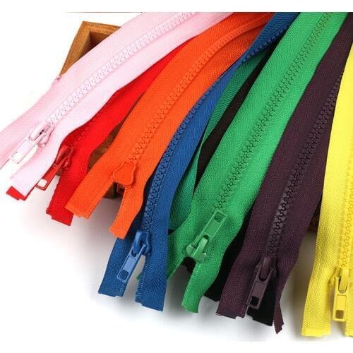 5Pcs 40-70cm long No. 5 resin Multicolor open tail zipper coat down jacket coat childrens zipper clothes DIY Sewing accessorie