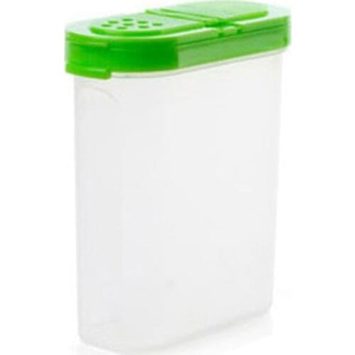 Q9QF Plastic Food Seasoning Container Kitchen Spice Box Double Lid Cereal Condiment