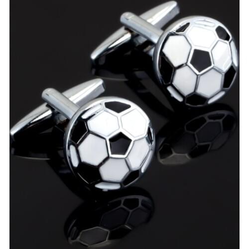 Luxury Jewelry Round football enamel Cufflink for Mens French Shirt Brand Cuff botton Wedding High Quality sports Cufflinks