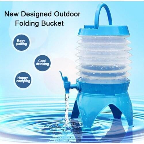 3.5-9.5L Folding Collapsible Water Bucket Container Beverage Dispenser Portable Beer Barrel Portable Folding Bucket